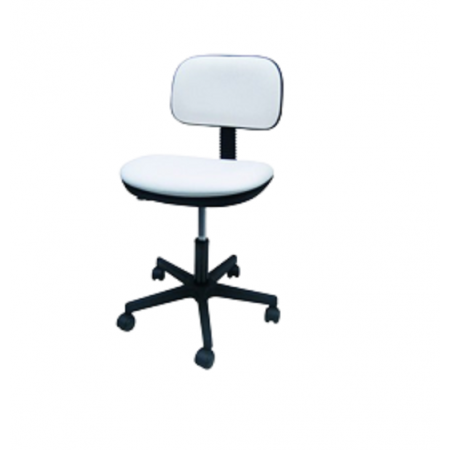 SILLA A GAS BASE PLASTICO TAPIZ BLANCO