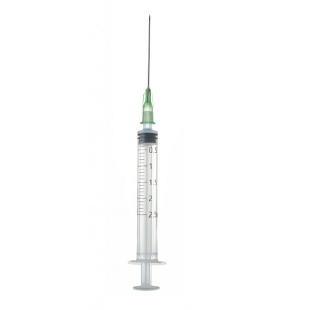 JERINGA ICO 2,5 ML C/A 21G 0,8 X 40 MM. Caja de 100 Unidades.
