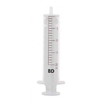 JERINGA BD 20 ML 2 CP. Caja de 80 Unidades.