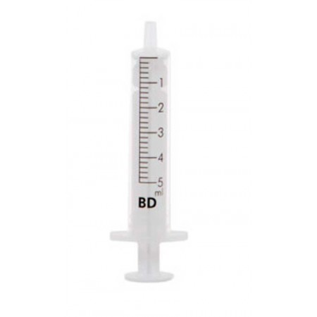 JERINGA BD 5 ML 2 CP. Caja de 100 Unidades.