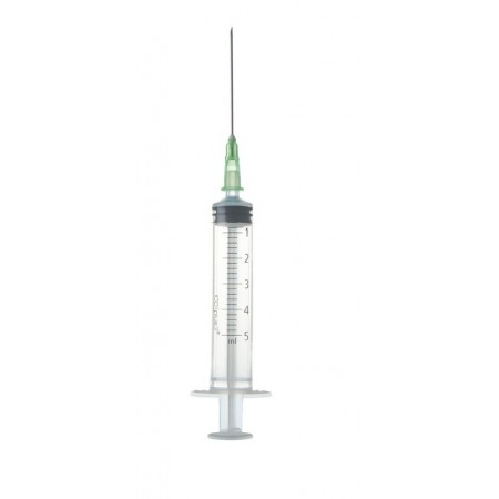 JERINGA ICO 5 ML C/A 21G 0,8 X 40 MM. Caja de 100 Unidades.