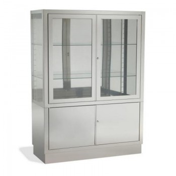 MESA AUX BLANCA 1 CAJON 2 ESTANTES LISO INOXIDABLE CON PARAGOLPES