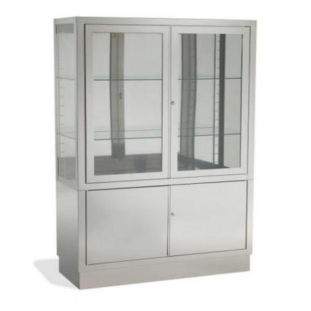 VITRINA PIE 4 PUERTAS INOX 100 X 40 X 160