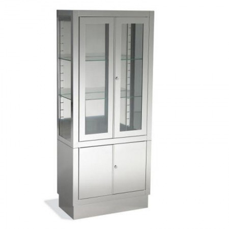 VITRINA PIE 4 PUERTAS INOX 60 X 30 X 140