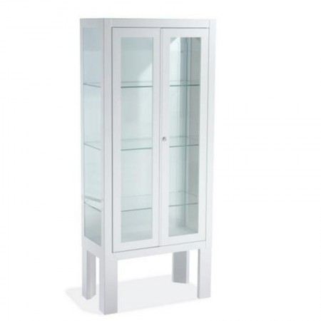 VITRINA PIE 2 PUERTAS BLANCA 60 X 30 X 140