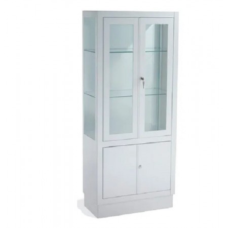 VITRINA PIE 4 PUERTAS BLANCAS 60 X 30 X 140