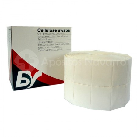 COMPRESA CELULOSA 4 X 5 CM. Rollo de 500 Unidades.