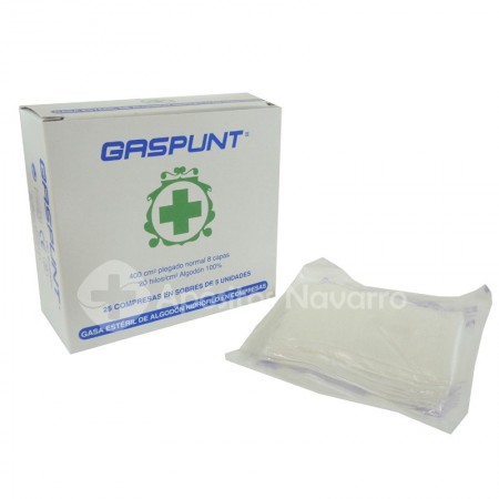 CAJA GASA ESTERIL GASPUNT. Caja de 25 Unidades.