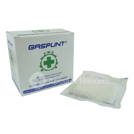 CAJA GASA ESTERIL GASPUNT. Caja de 50 Unidades.