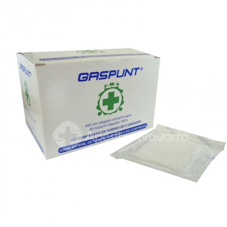 CAJA GASA ESTERIL GASPUNT. Caja de 100 Unidades.
