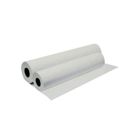 PAPEL CAMILLA PLASTIFICADO 60 CM X 50 MT. Caja de 6 Rollos.