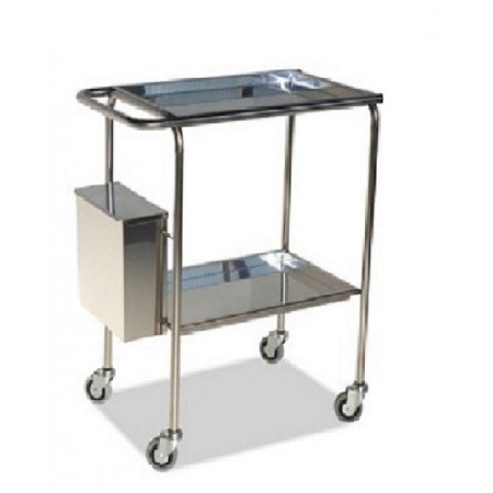 CARRO DE CURAS INOX 2 BANDEJAS S/PORTABOM.