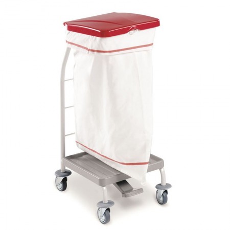 CARRO ACERO PARA ROPA SUCIA CON SACO TAPA Y PEDAL
