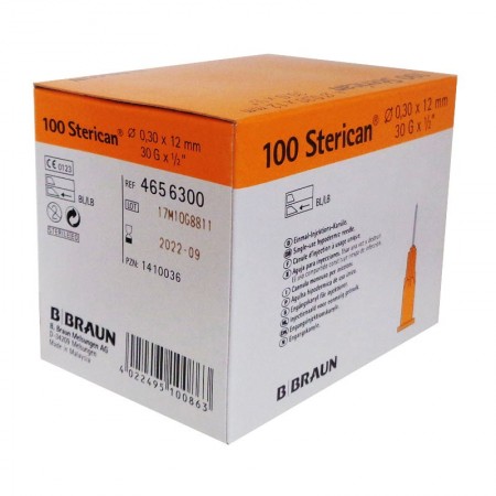 AGUJA BRAUN 30G 0,3 X 12 MM CAJA DE 100