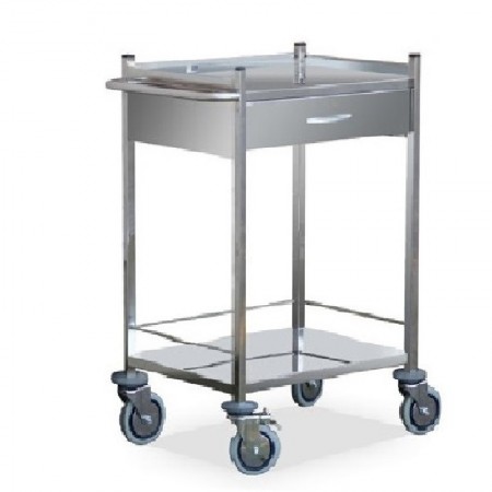 CARRO URGENCIAS INOX.1 CAJON SUPERIOR 2 ESTANTES