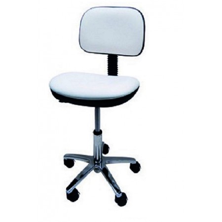 SILLA A GAS BASE ALUMINIO TAPIZ BLANCO