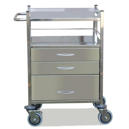 CARRO DE URGENCIAS INOX 3 CAJONES INFERIORES