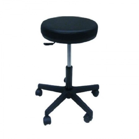 TABURETE A GAS-BASE PLASTICO/TAPIZ NEGRO